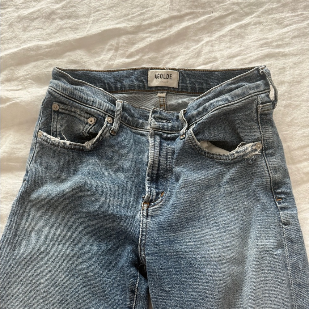 Agolde Women's Light Blue Straight Leg Jeans